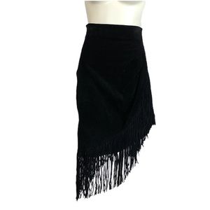 Wilson Leather Suede Asymmetrical Fringed Skirt 6